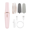 Electric callus remover treating dry, cracked skin