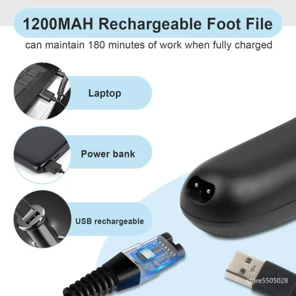 USB rechargeable callus remover for home pedicure sessions