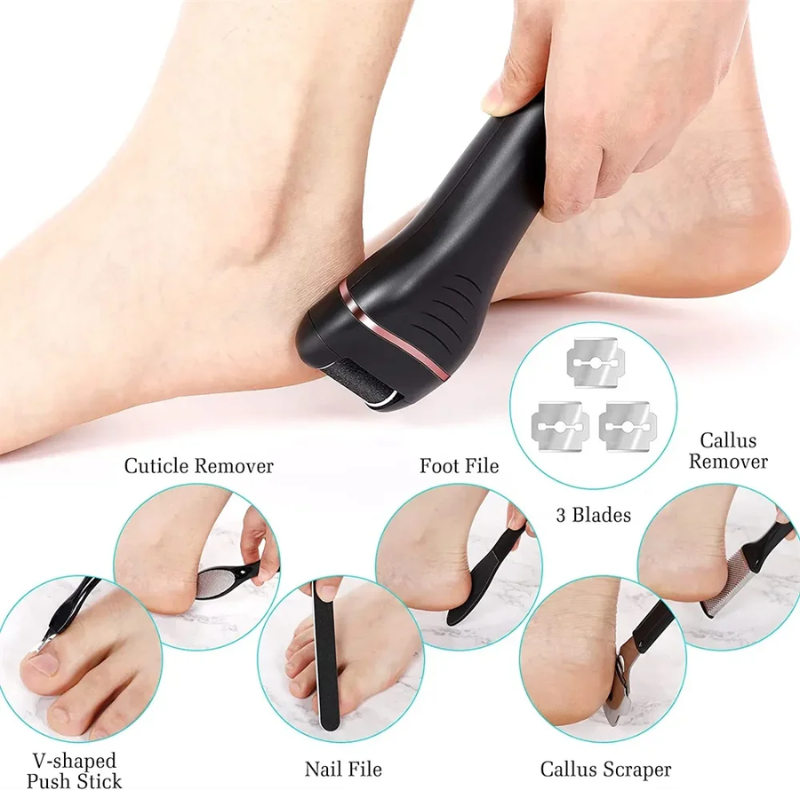 Feet looking smooth and refreshed after using foot scrubber
