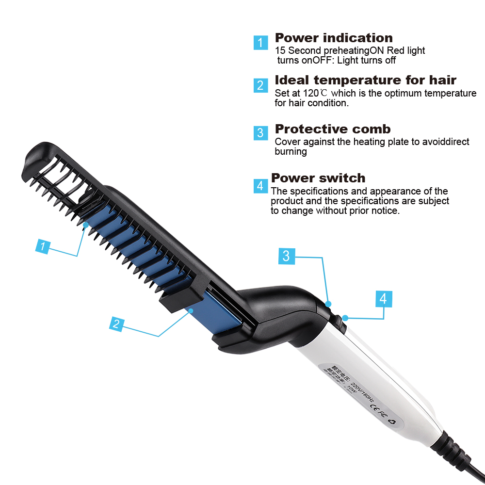 Safe-to-use electric hair brush for men's daily styling routine
