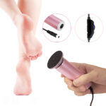 Electric foot file machine removing cracked heel skin